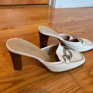 Vintage | Coach White Mule Heels